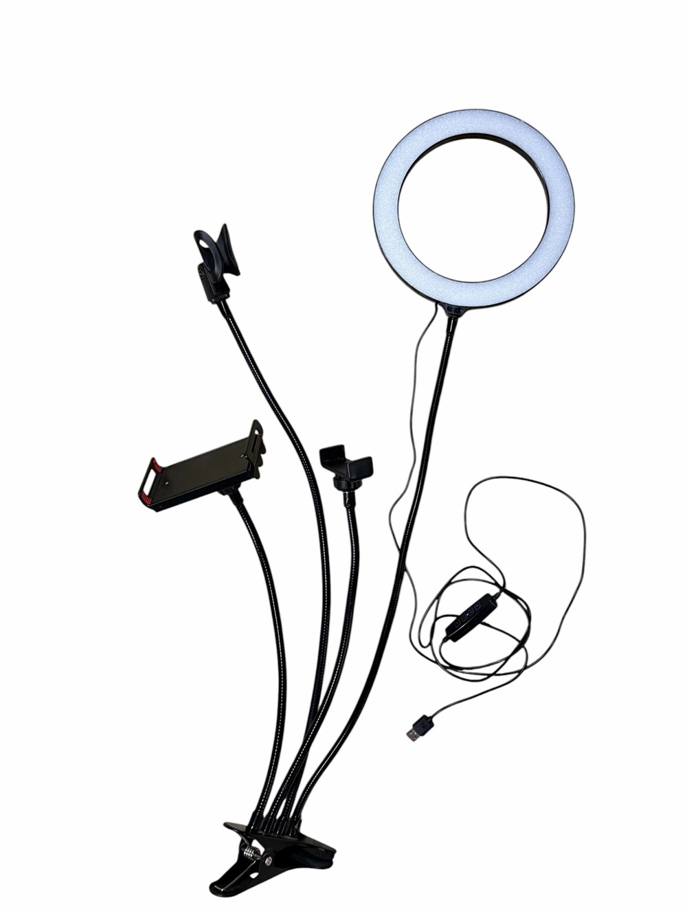 Black Multi Arm LED Ring Light Flexible Holders